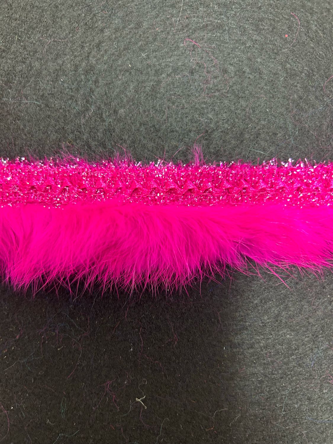 Cerise Glitter Fur Trim