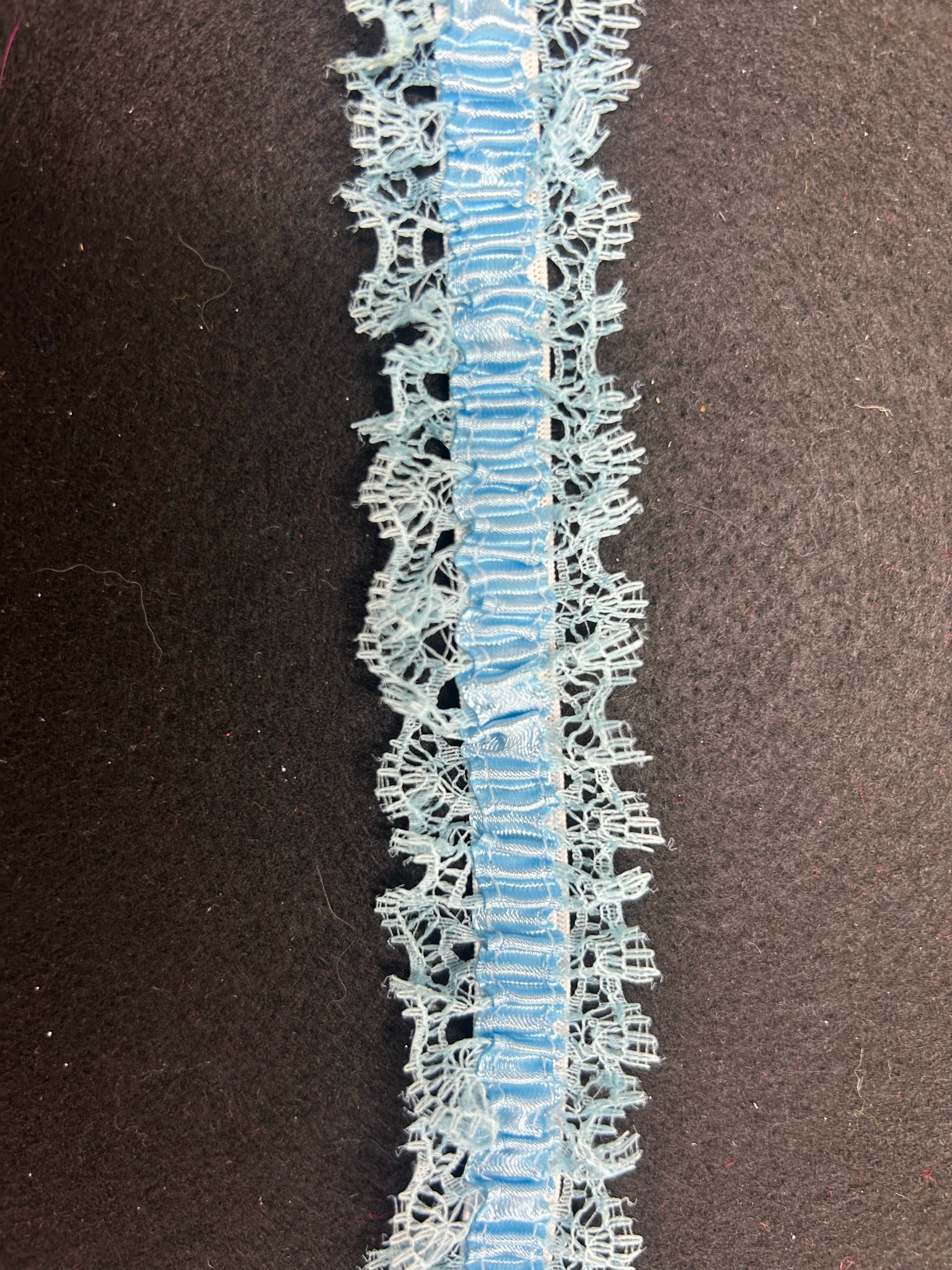 Blue Pleated Stretch Lace