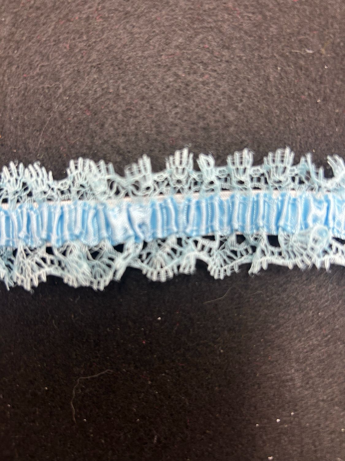 Blue Pleated Stretch Lace