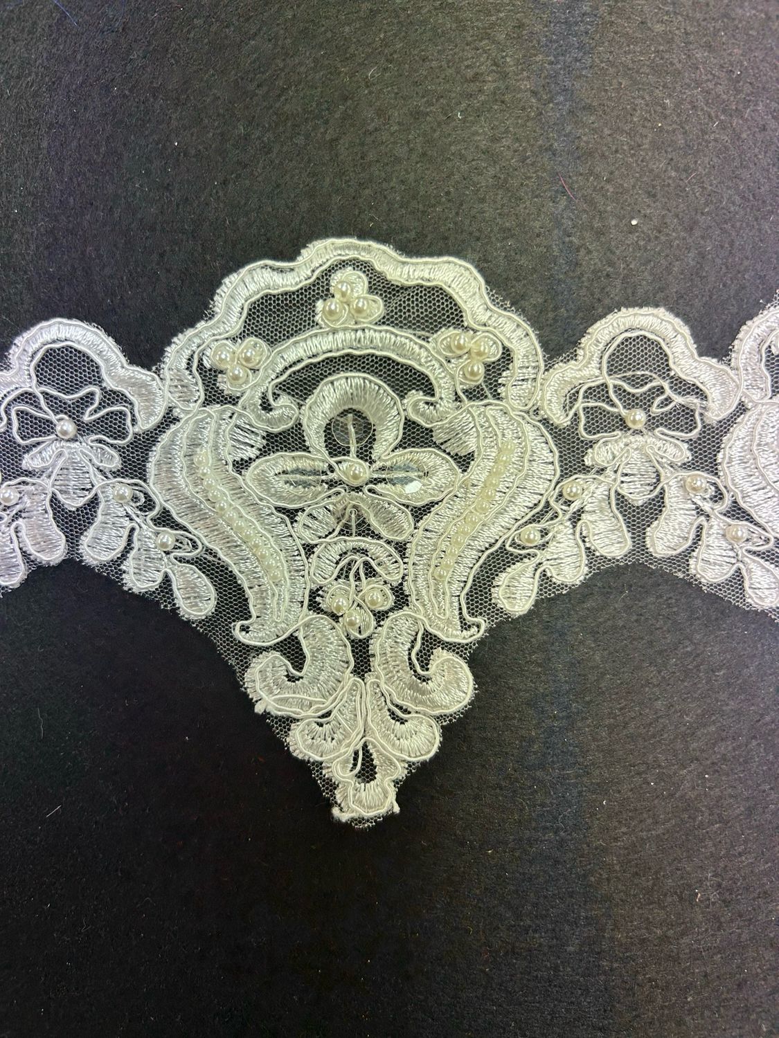 Ivory Embroidered Beaded Guipure Lace