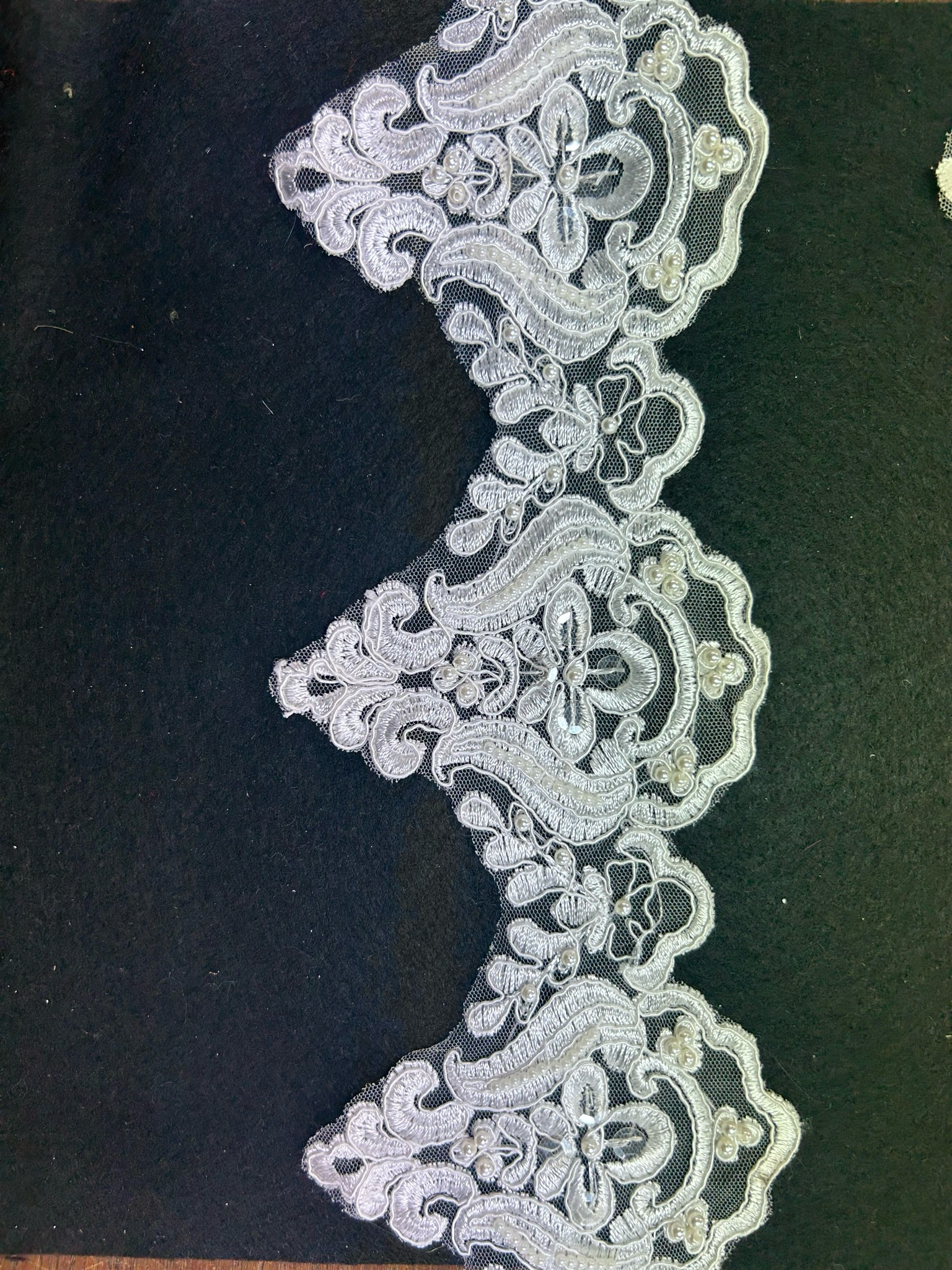 Ivory Embroidered Beaded Guipure Lace