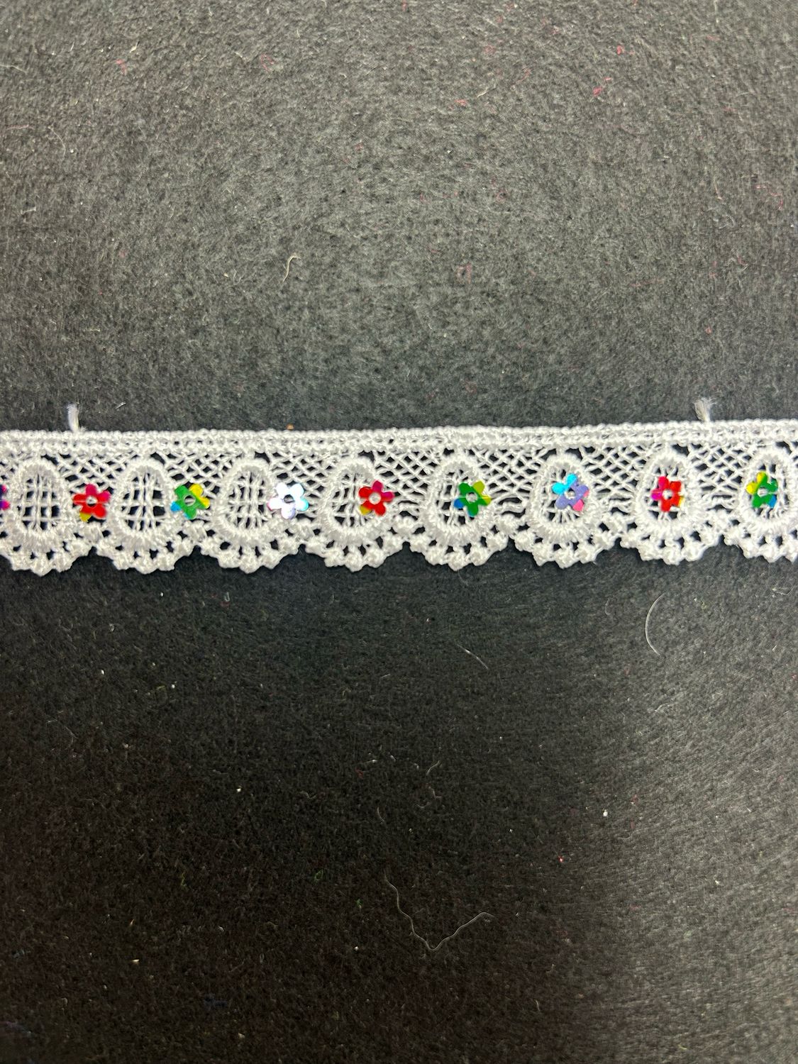 White Guipure Daisy Sequin Lace