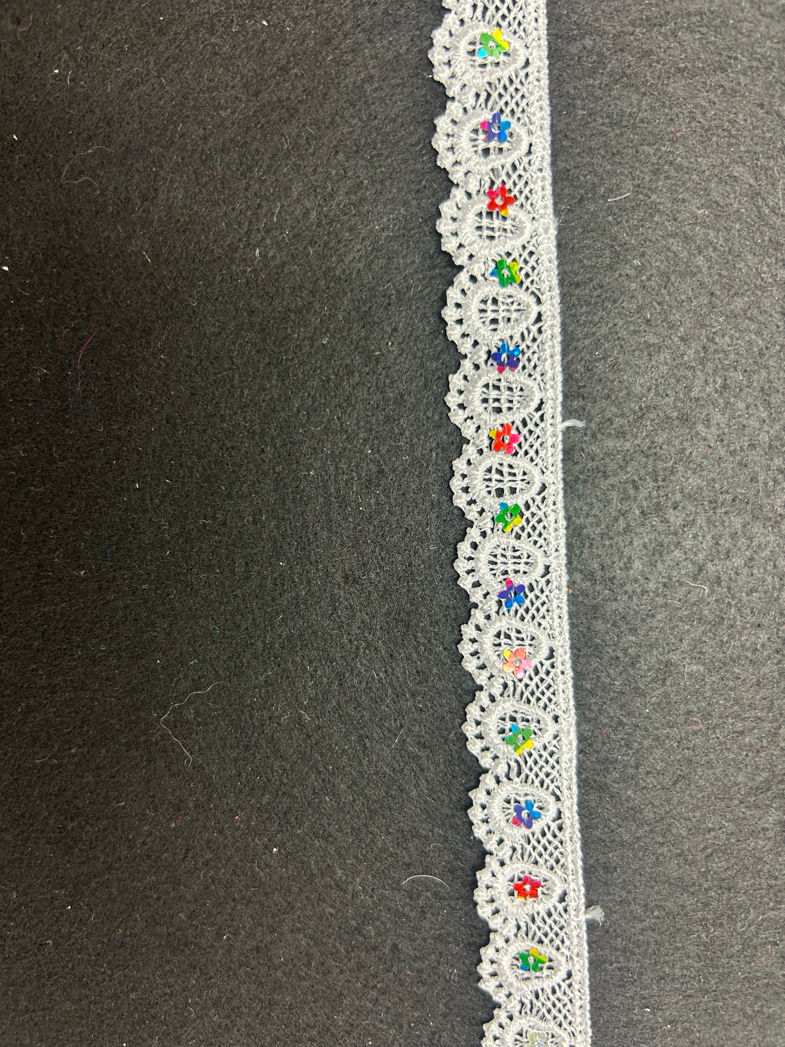 White Guipure Daisy Sequin Lace