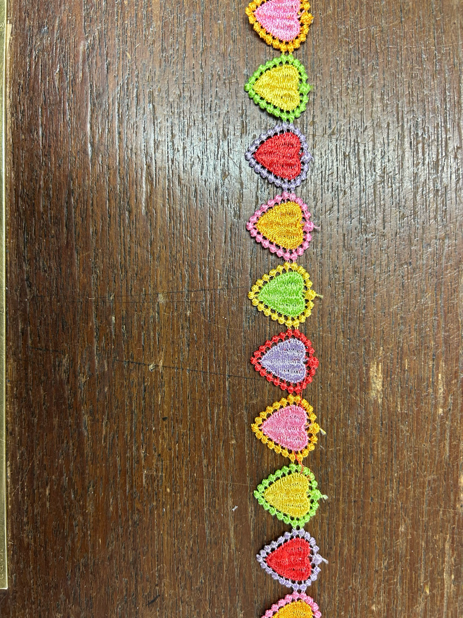 Embroidered Heart Trim