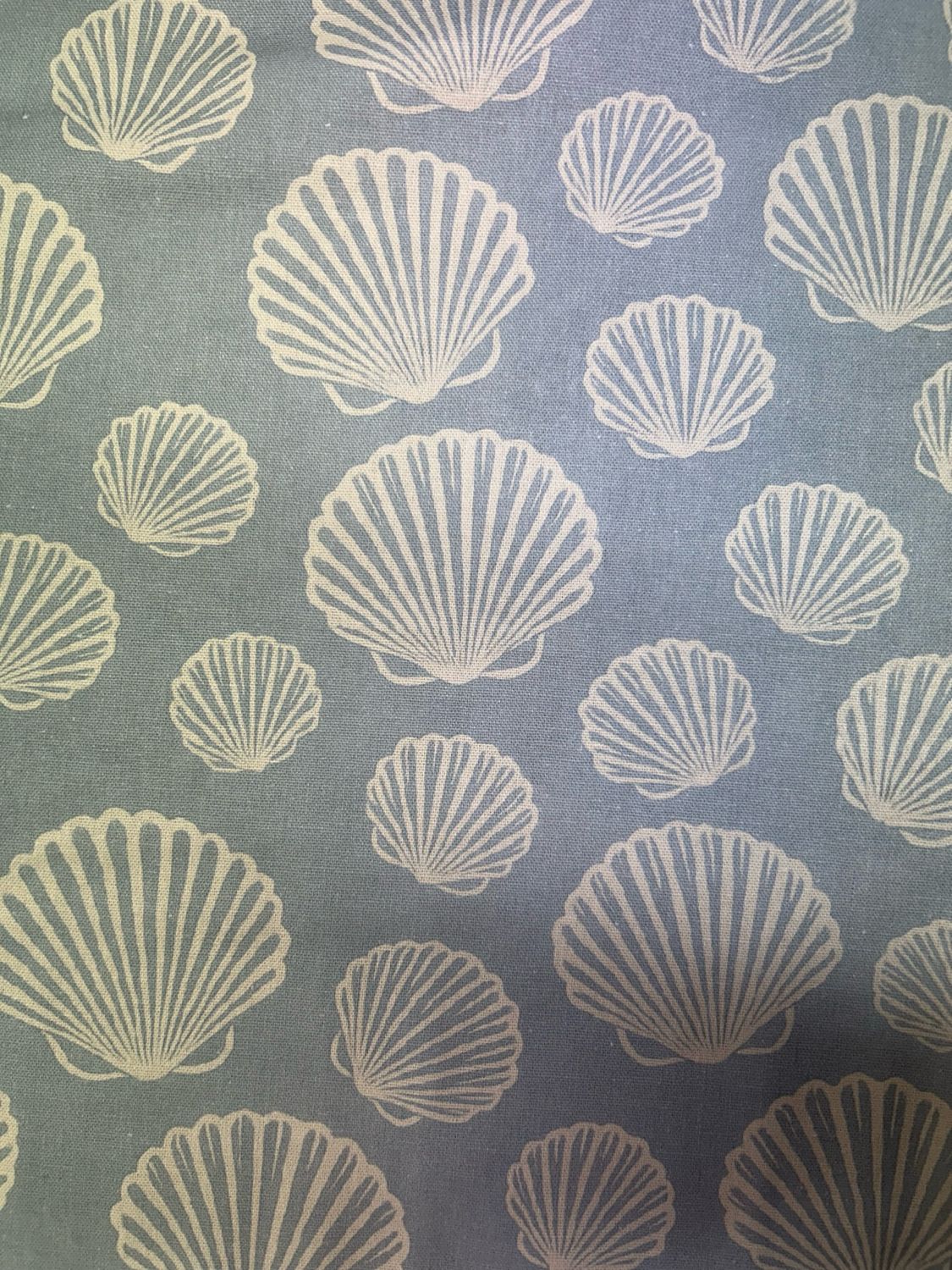 Linen Mix Sea Shells Blue