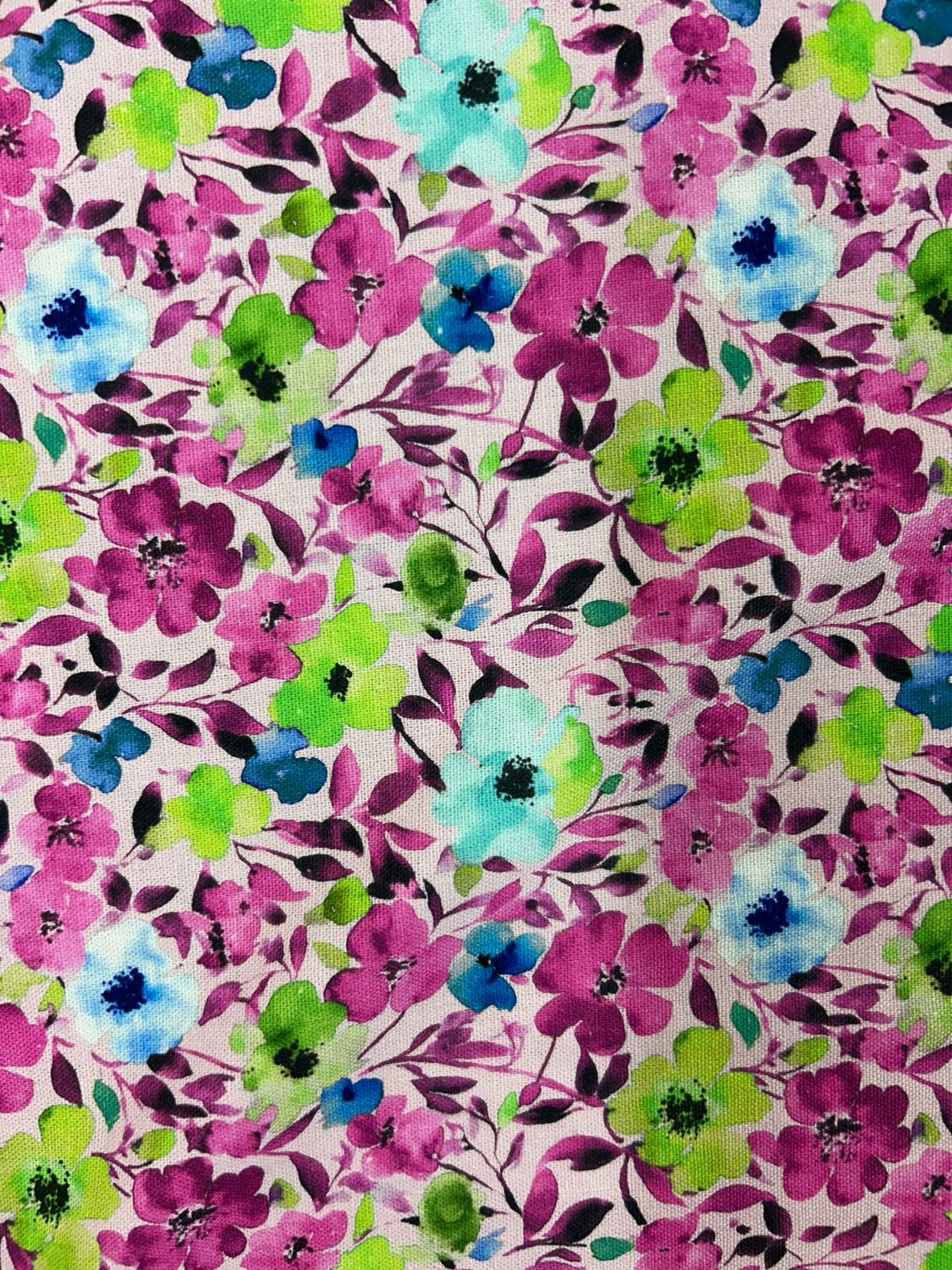 Linen Mix Blossoms Pink