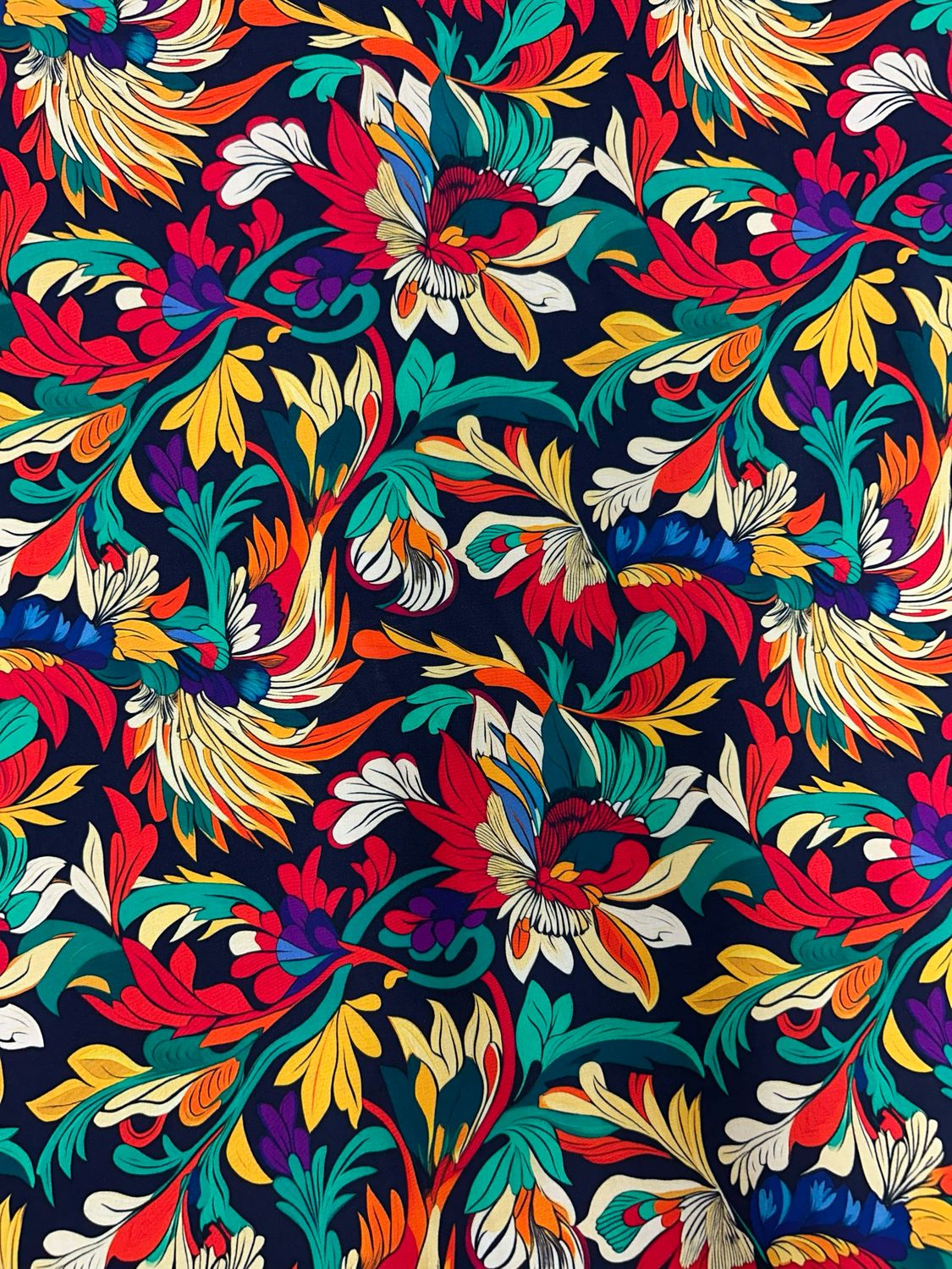 Folk Pattern Viscose Lawn