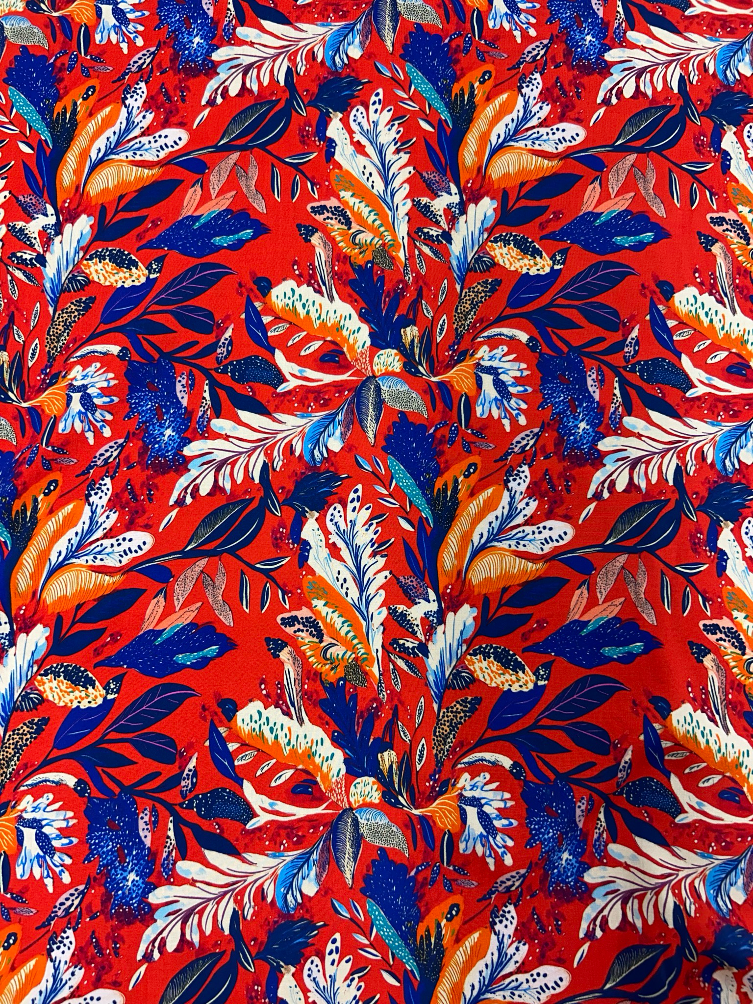 Tropical Leaves Viscose Lawn