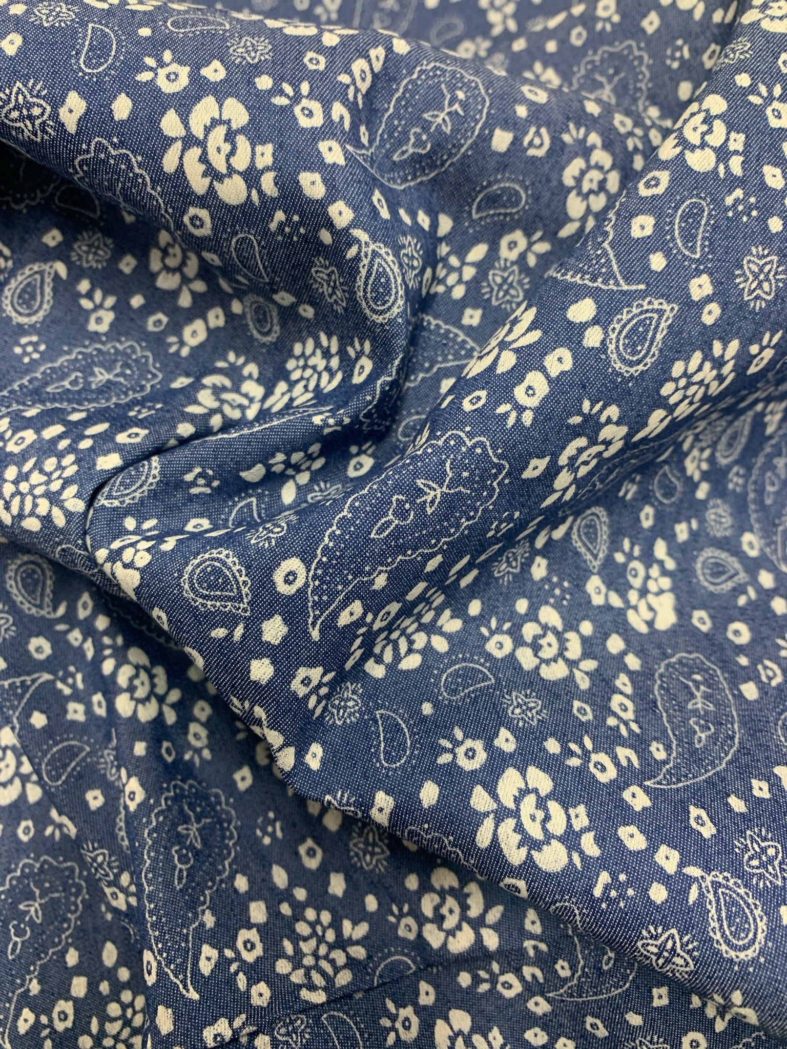 Denim Paisley Flower