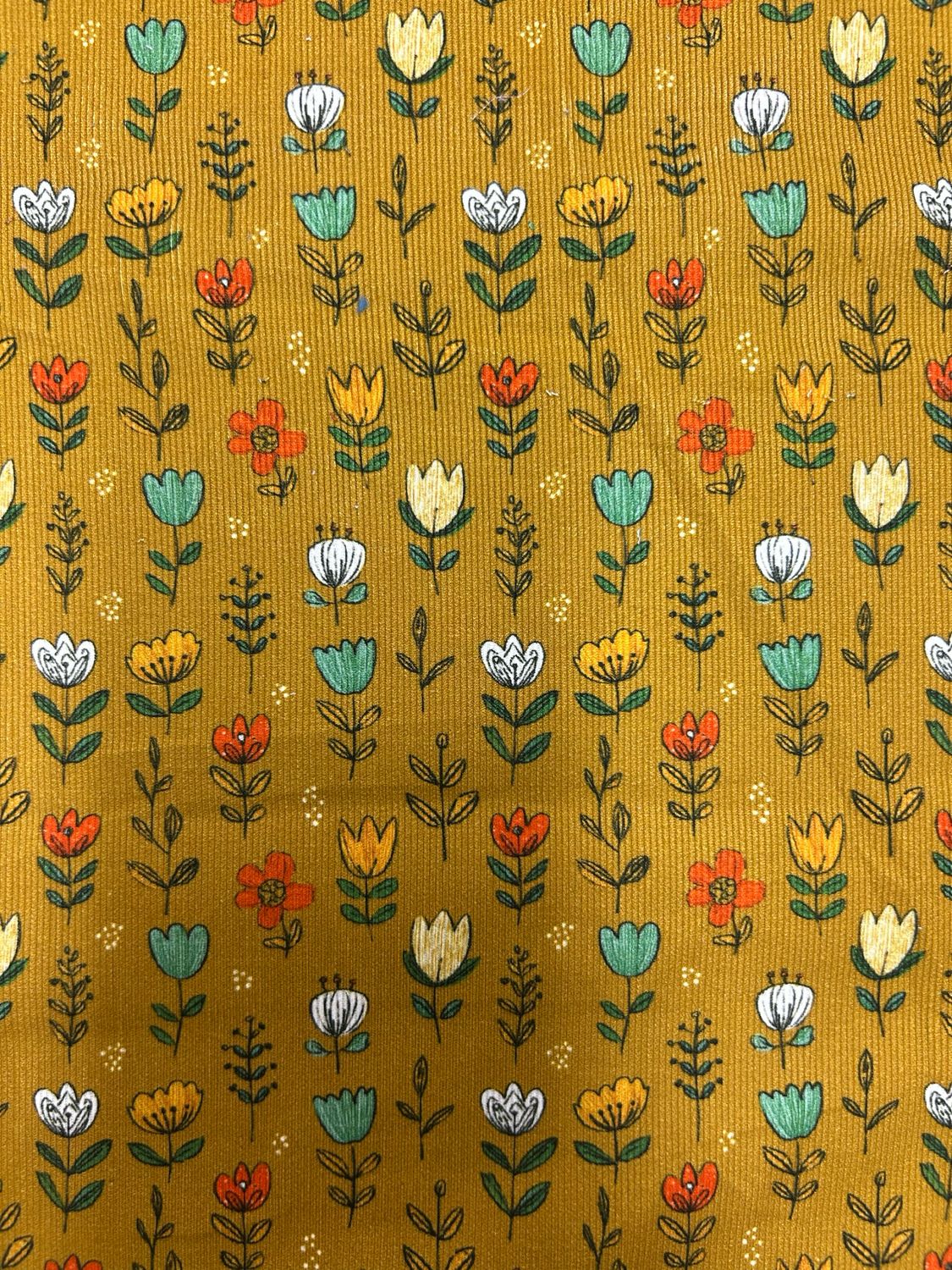 Needlecord Flowers Ochre