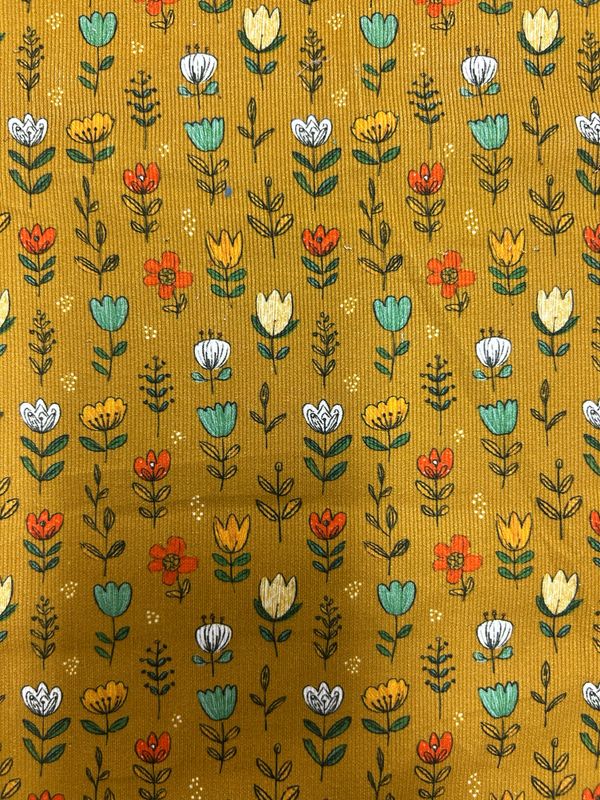 Needlecord Flowers Ochre