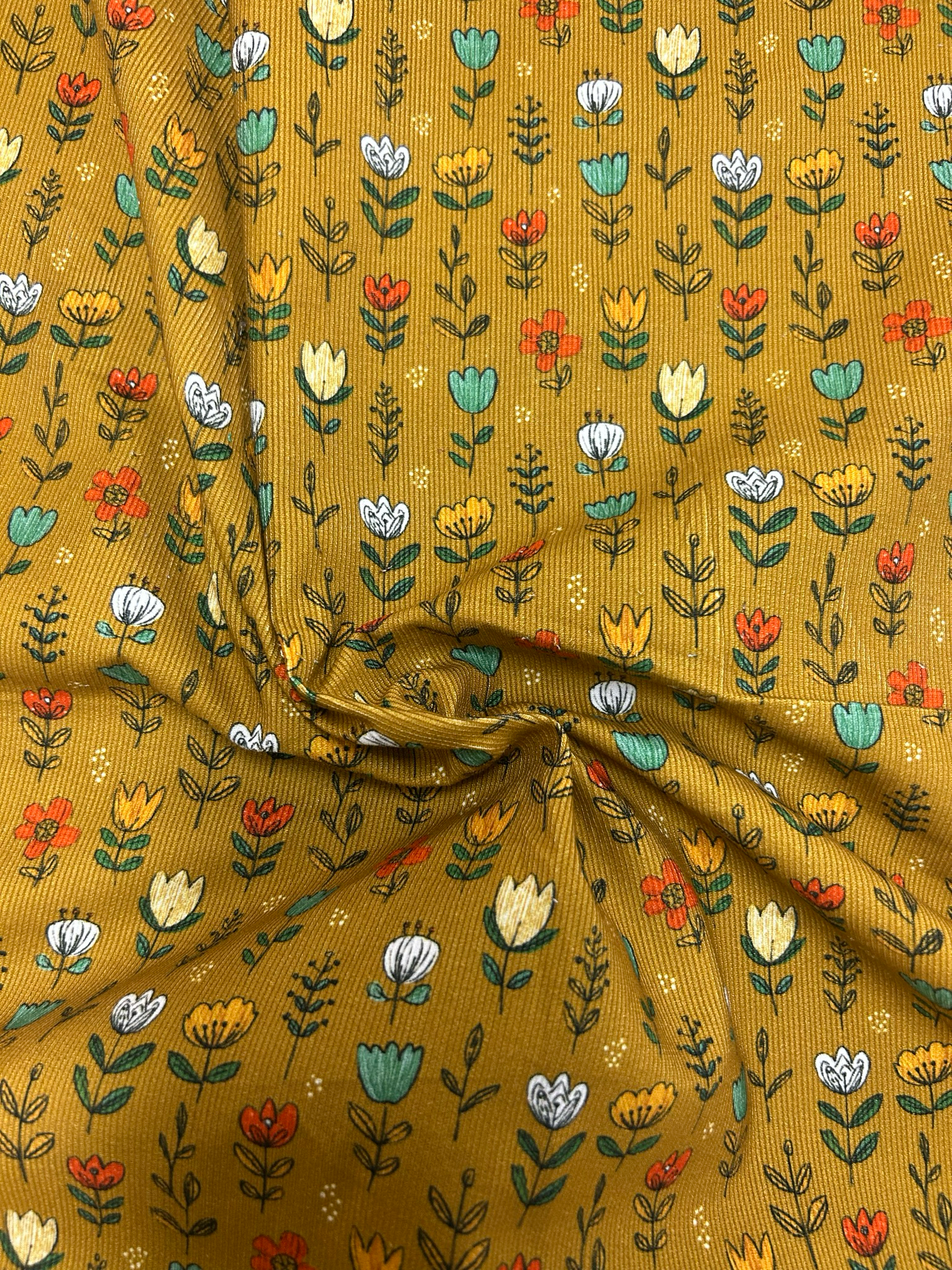 Needlecord Flowers Ochre