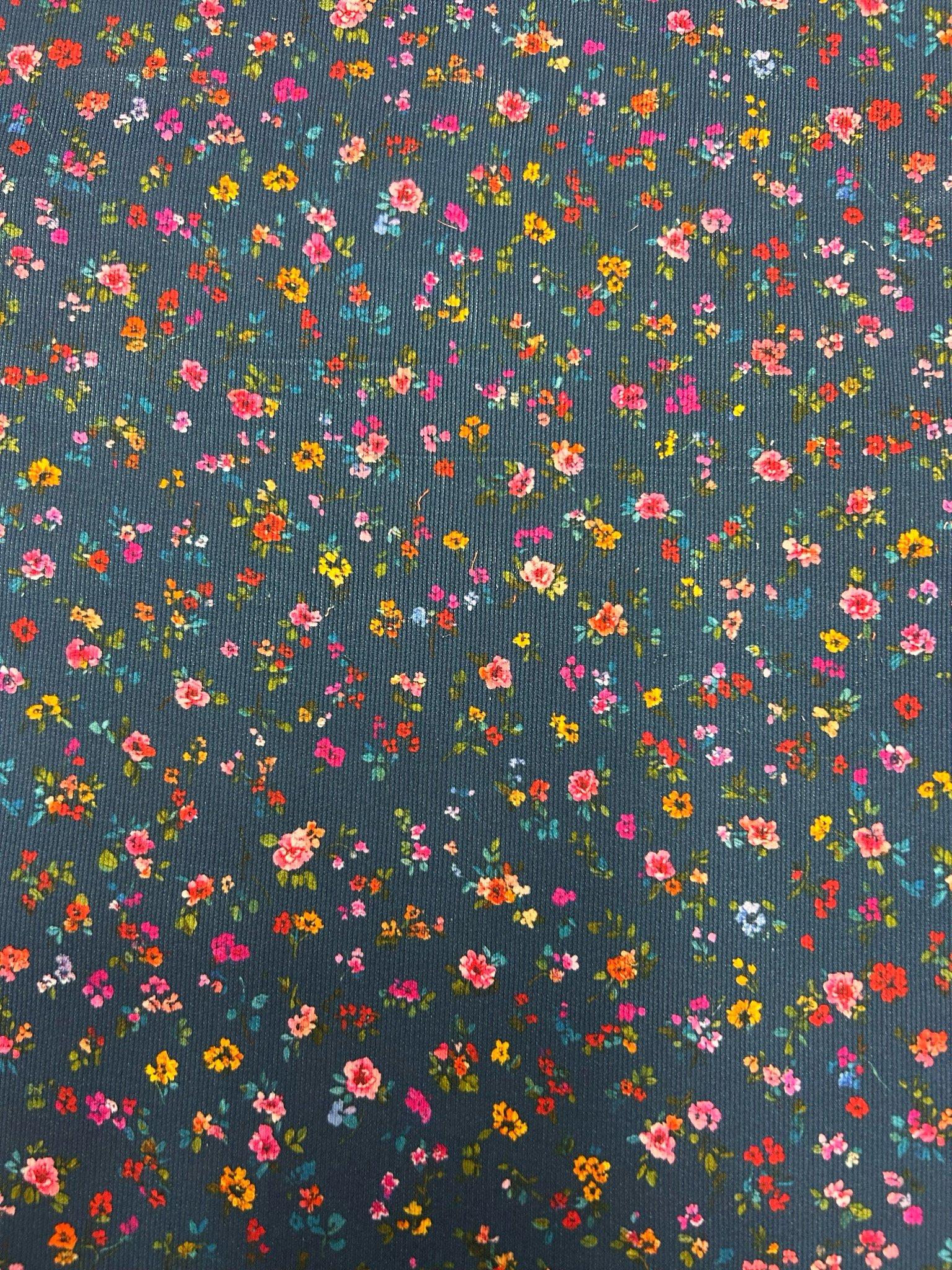 Needlecord Ditsy Floral Navy
