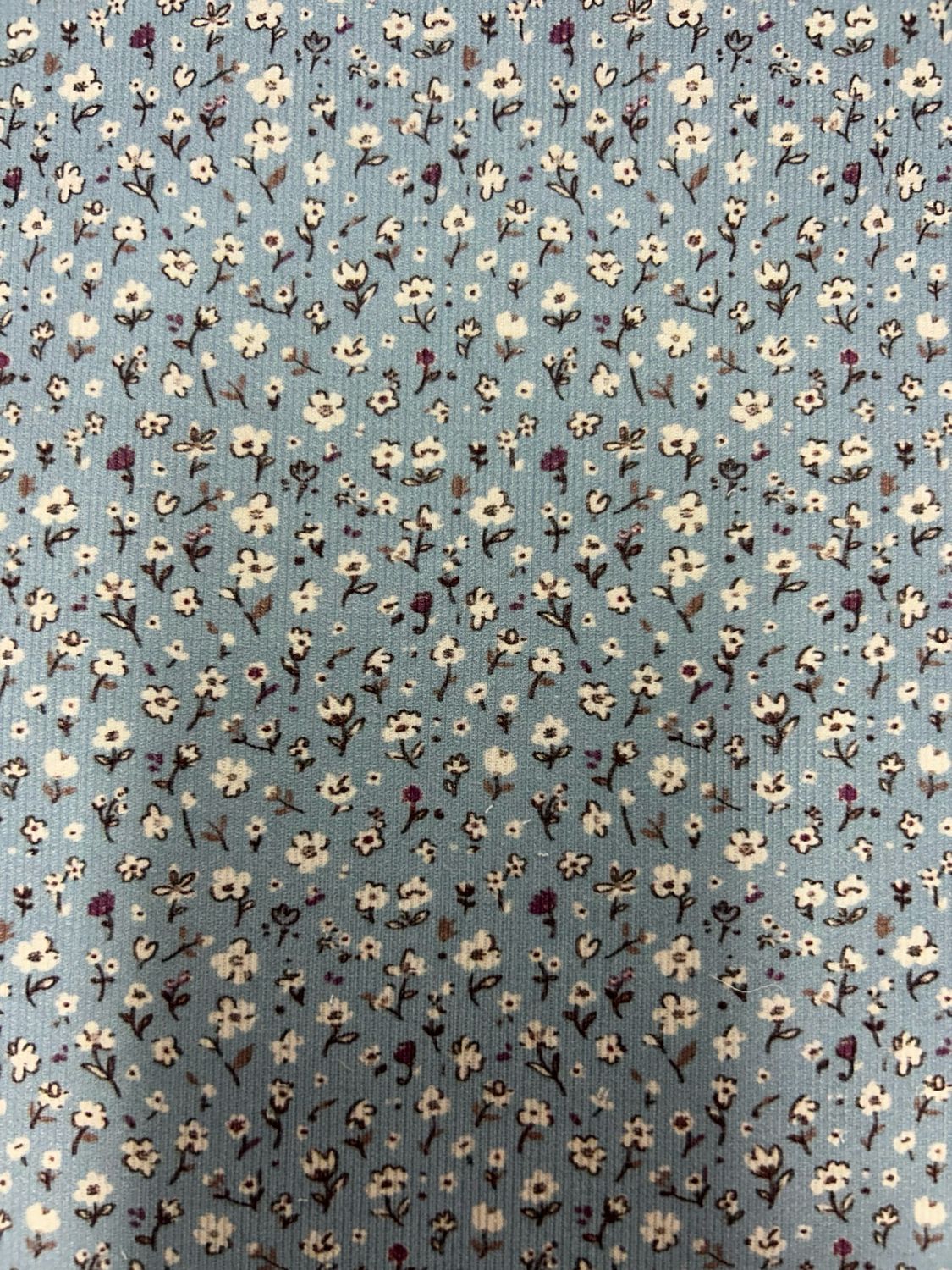 Needlecord Ditsy Floral Blue