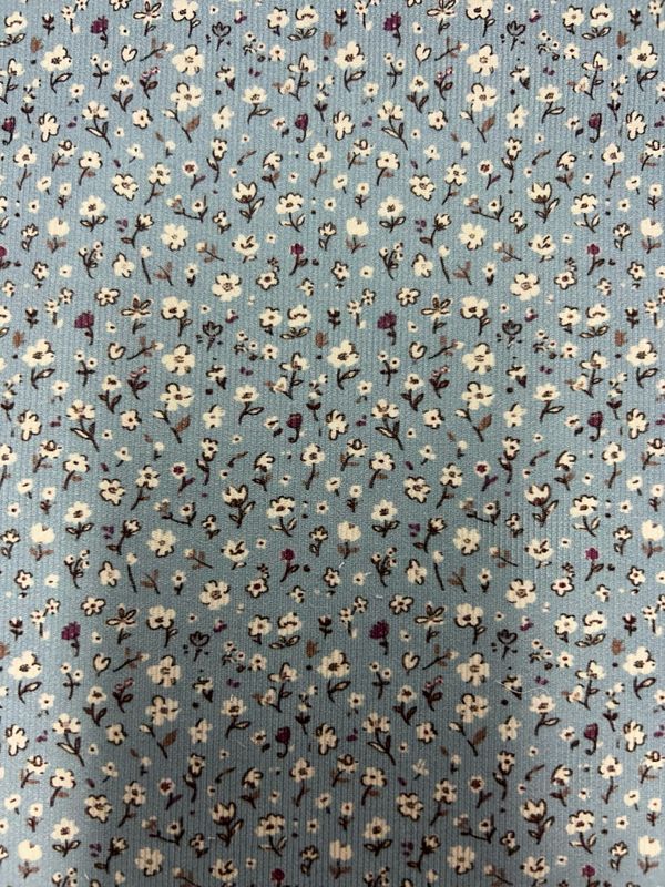 Needlecord Ditsy Floral Blue