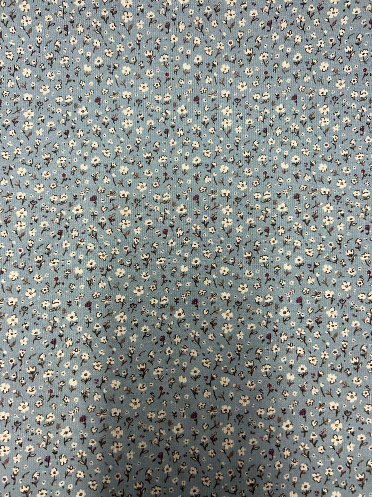 Needlecord Ditsy Floral Blue