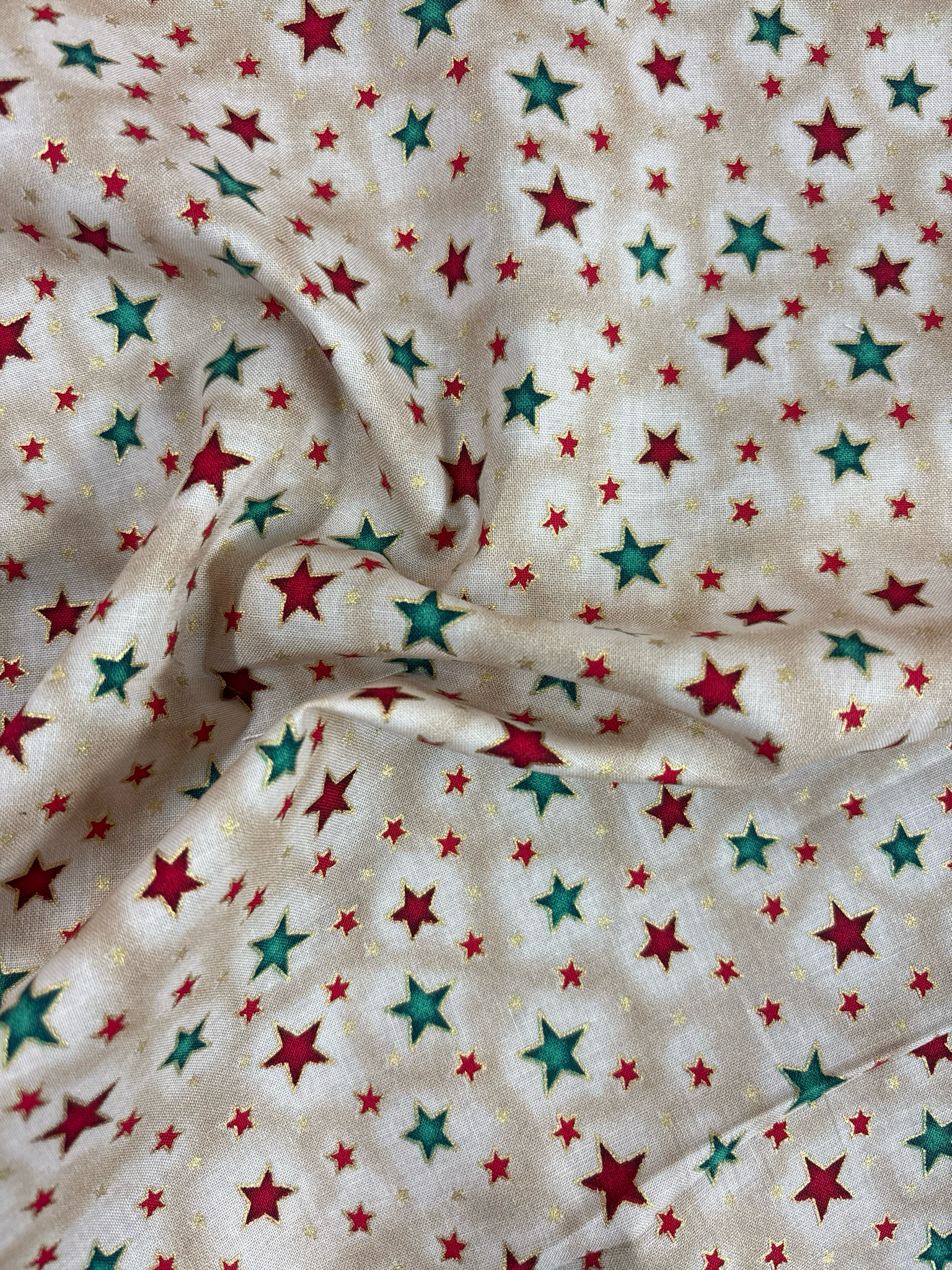 Multi Stars Cream 100% Cotton