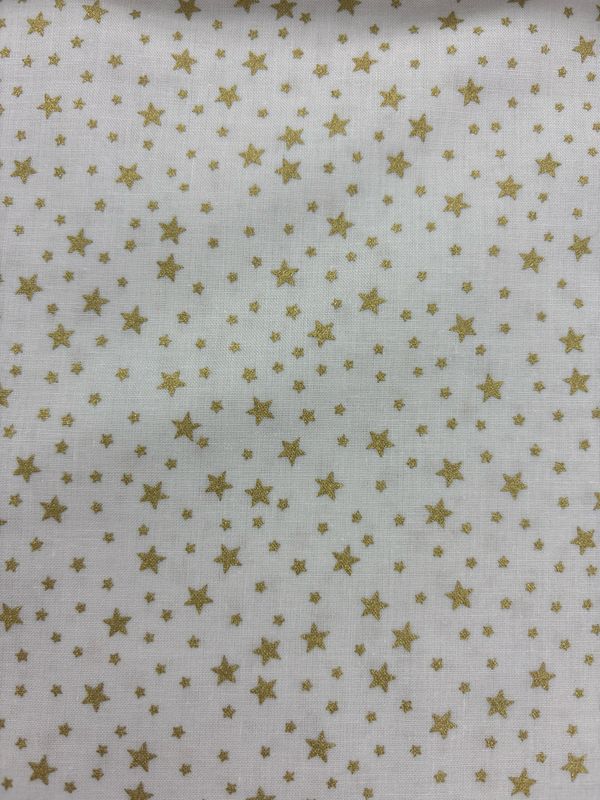Mini Gold Stars 100% Cotton
