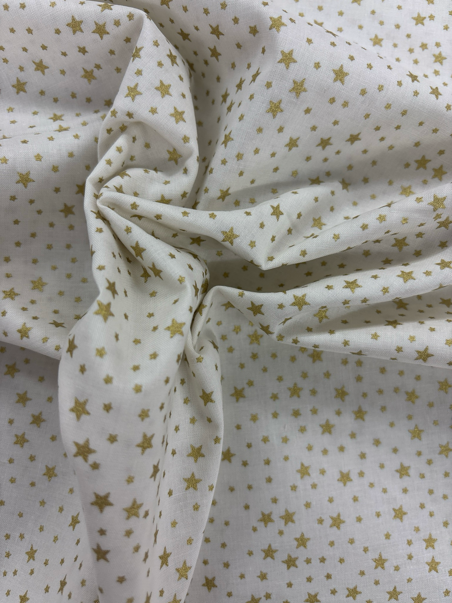 Mini Gold Stars 100% Cotton