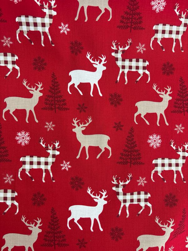 Roaming Reindeer 100% Cotton