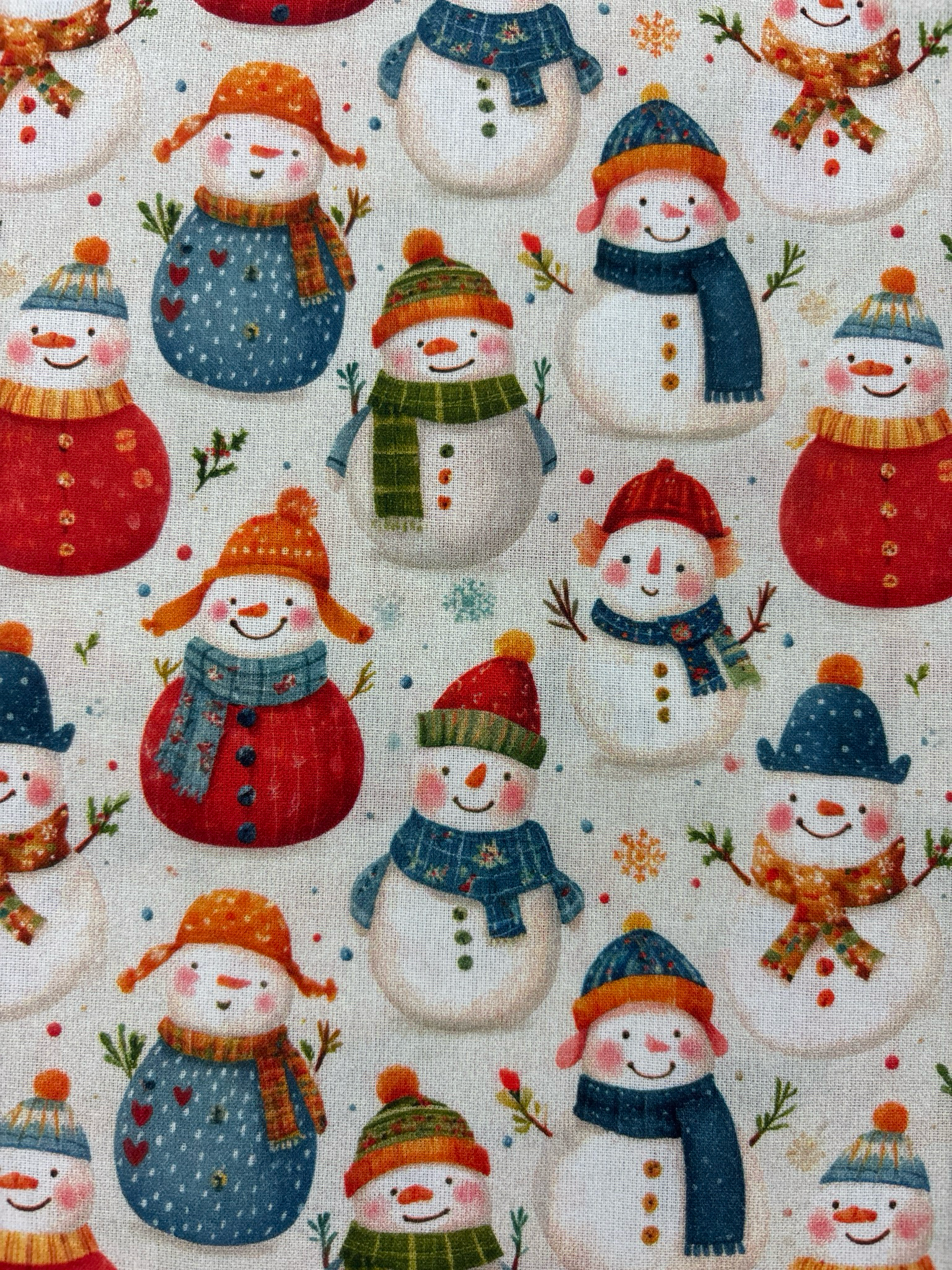 Snowman Scarf 100% Cotton