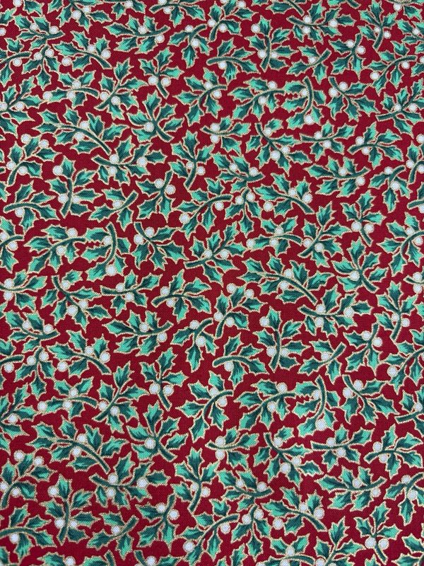 Holly With Berries 100% Cotton