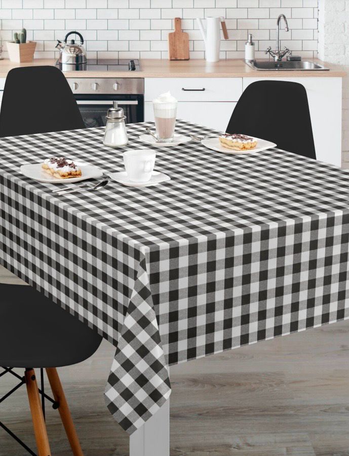 Black Check Table Cover