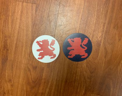 Round Red Lion Magnet