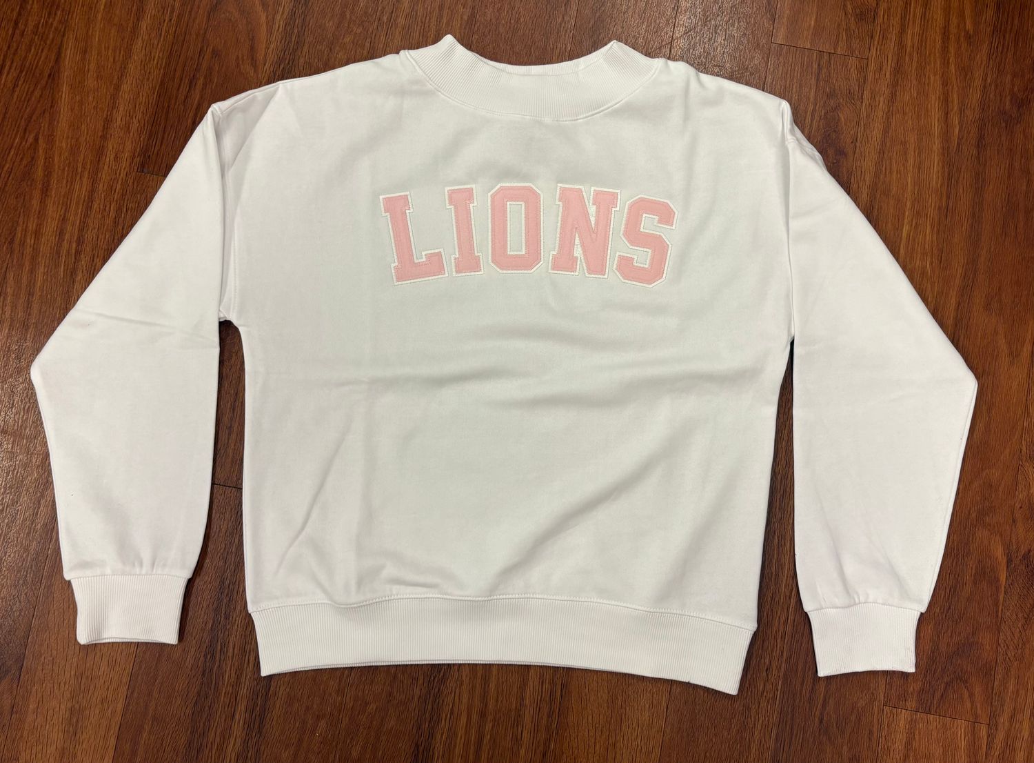 WHITE MOCK NECK - PINK LETTERS WHITE MOCK NECK - PINK LETTERS