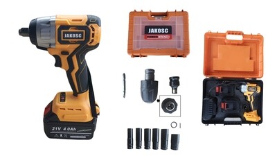 KIT Pistola De Impacto Electrica Jakosc 21v 430 Nm + Dados de Impacto KIT Pistola De Impacto Electrica Jakosc 21v 430 Nm + Dados de Impacto