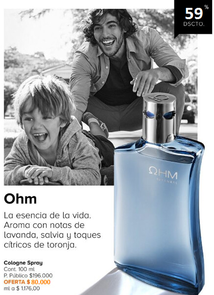 Colonia Ohm para caballero Yanbal