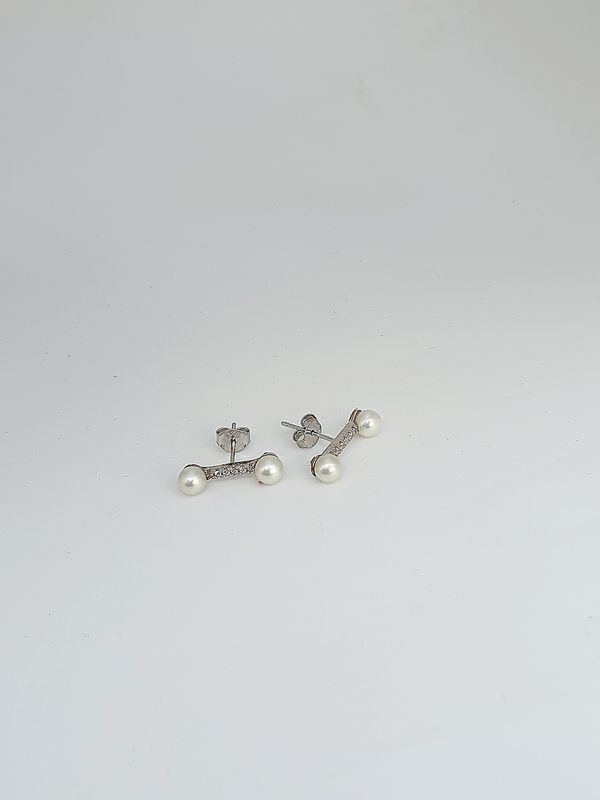 Pendientes "Doble perla"