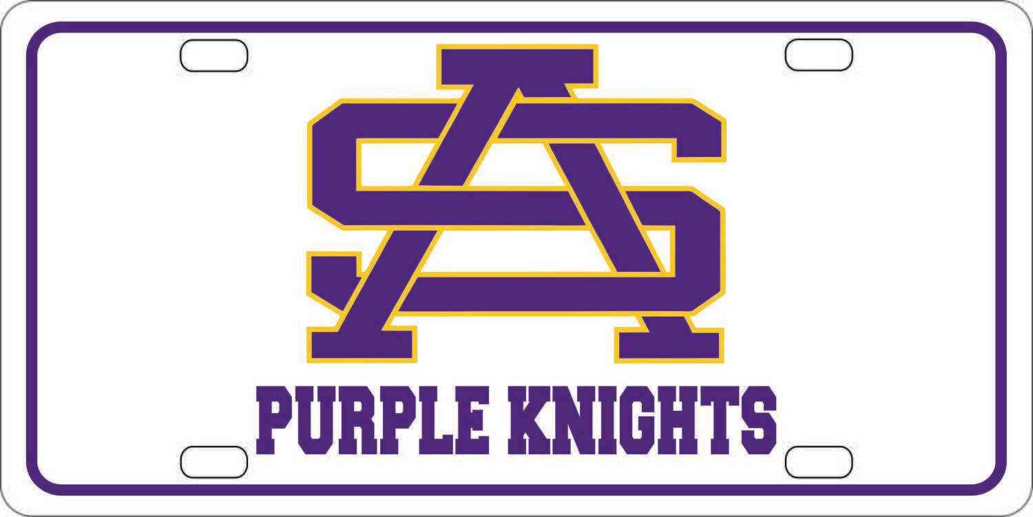 White SA License Plate Purple Knights