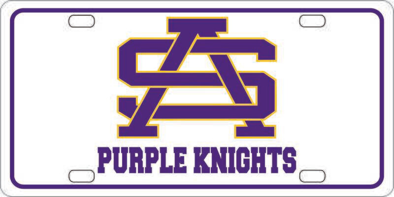 White SA License Plate Purple Knights