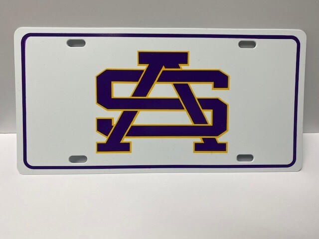 White SA License Plate