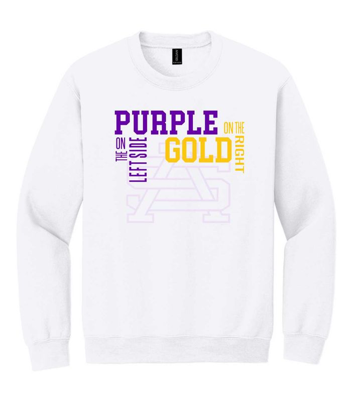 “Purple on Left, Gold on Right” Sweatshirt