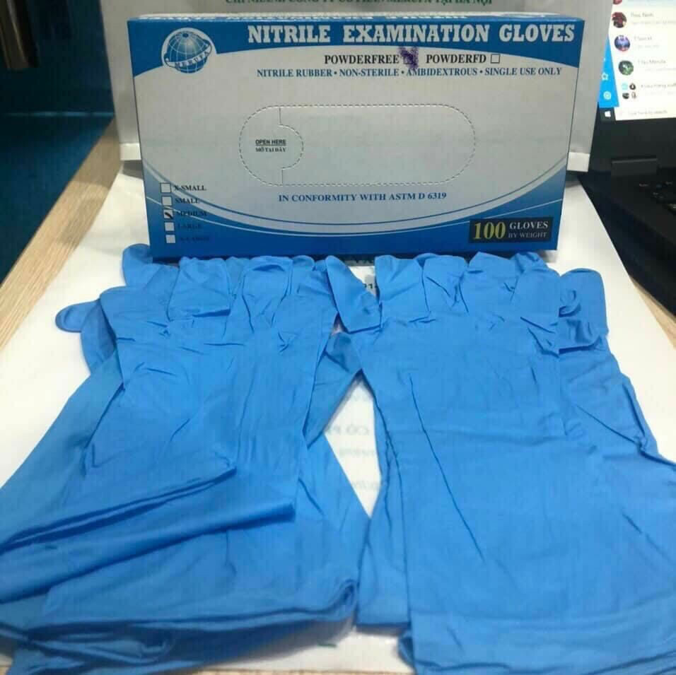 Medical Nitrile Gloves, certified CE or ASTM, tested EN455