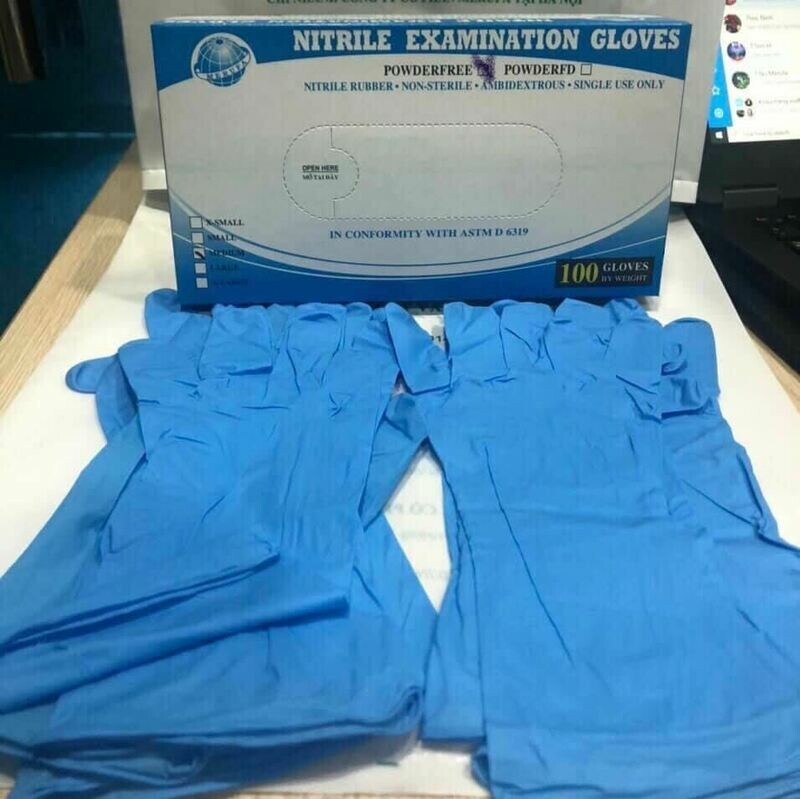 Medical Nitrile Gloves, certified CE or ASTM, tested EN455