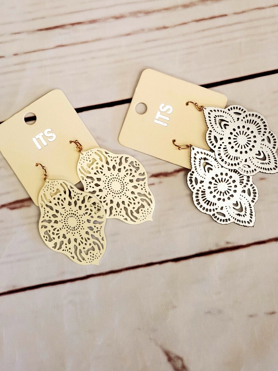 Metallic Leather Earrings 