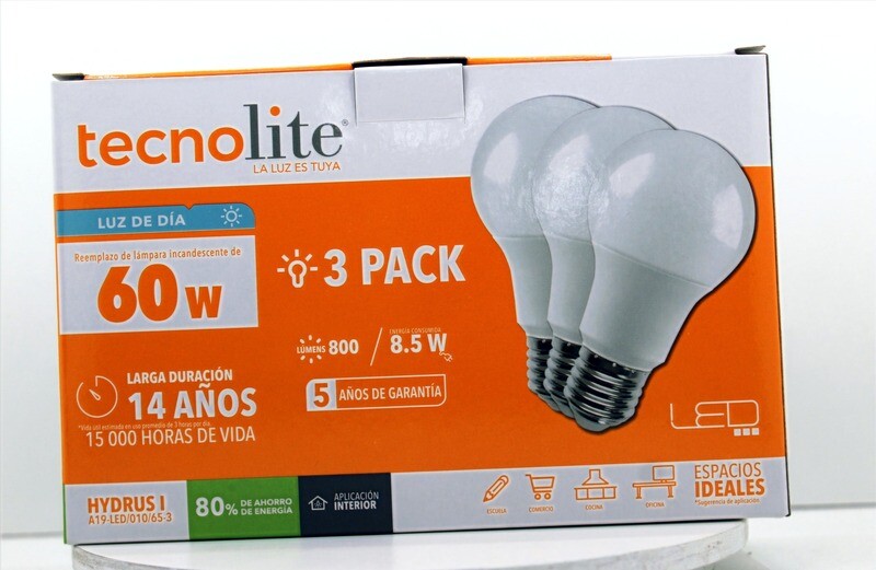 3 Pack: Foco domestico led 8.5W