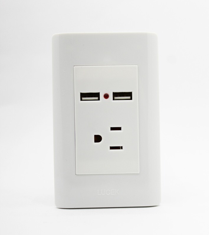 Placa con 1 Contacto y 2 Entradas USB Lucek