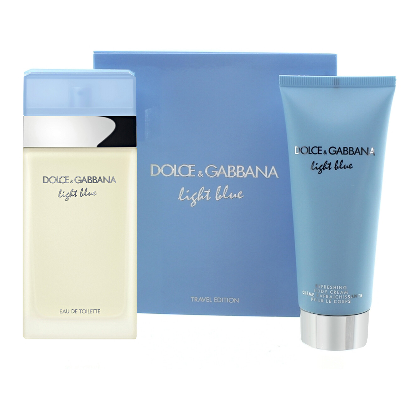 DOLCE & GABBANA FOR HER LIGHT BLUE SET 2PCS / EDT 100ML+BODY CREAM