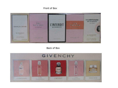 GIVENCHY MINI SET 5PCS / DAHLIA DIVIN+LIVE IRRESISTIBLE+L INTERDIT+LIVE IRRESISTIBLE+EAUDEMOISELLE