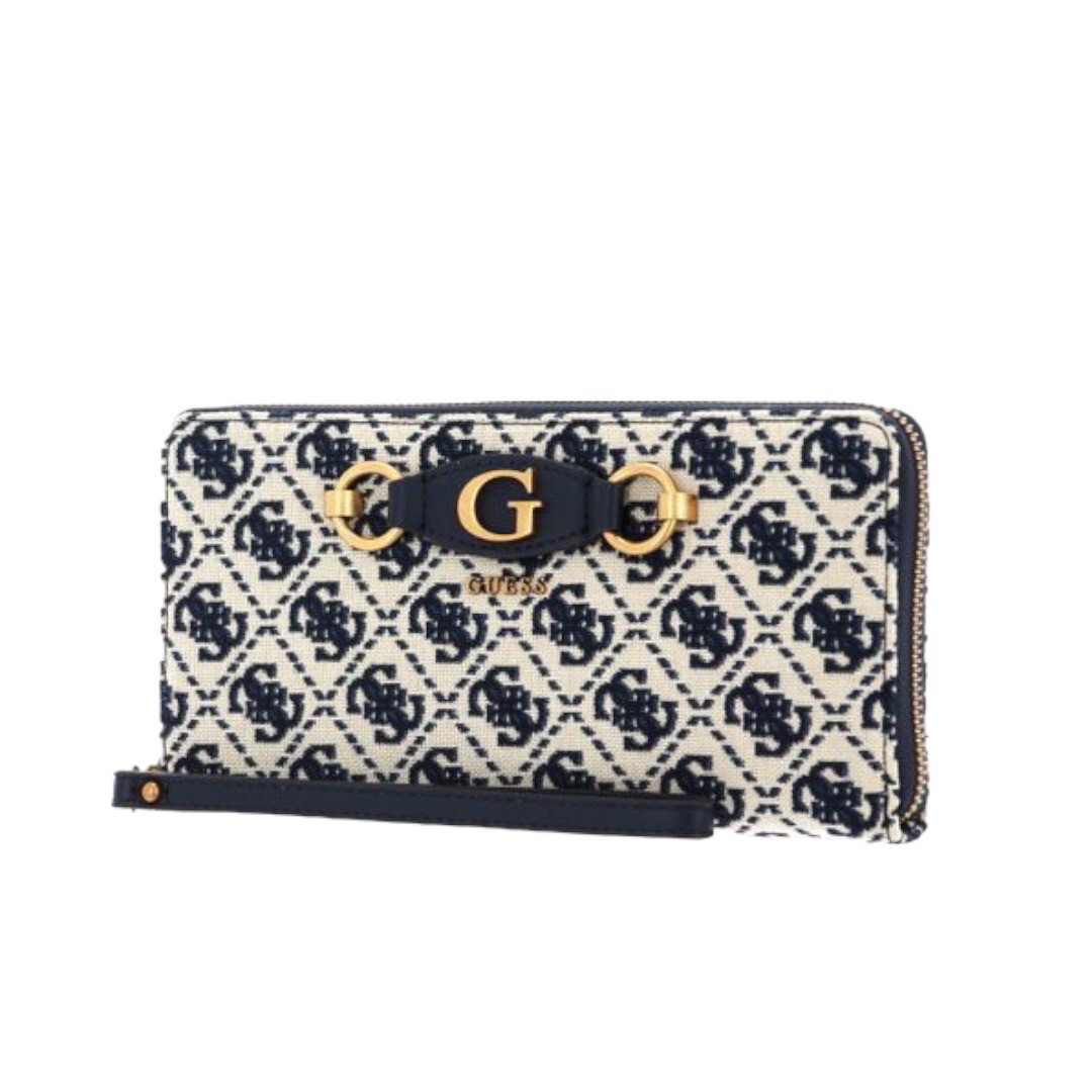 GUESS NAVY BLUE LOGO IZZY BIG SIZE WALLET
