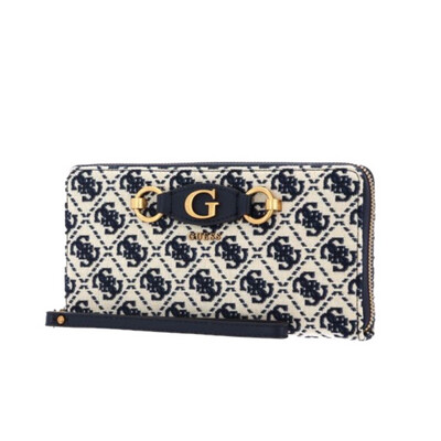 GUESS  NAVY BLUE LOGO IZZY NORMAL SIZE WALLET