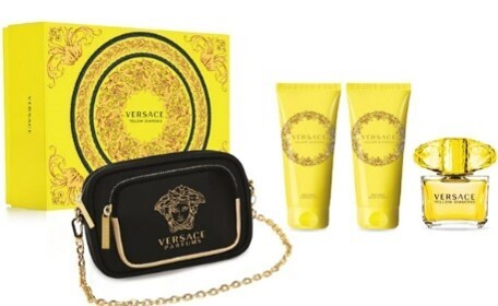 VERSACE YELLOW DIAMOND FEMME EST.4PZA EDT 90ML+B/L 100ML+SHOWER/GEL100ML+ BOLSO