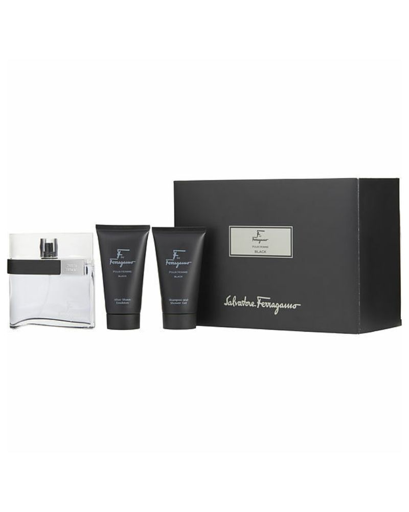SALVATORE FERRAGAMO F BLACK MEN SET 3PCS 100ML
