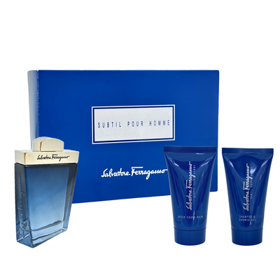 SALVATORE FERRAGAMO SUBTIL EDT 100ML SET +2 LOTION