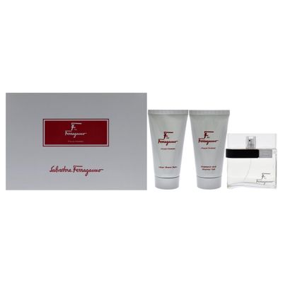 SALVATORE FERRAGAMO F MEN SET 3PCS 100ML+ LOTION+LOTION