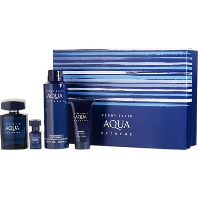 PERRY ELLIS AQUA EXTREME EDT 100ML SET 4PCS